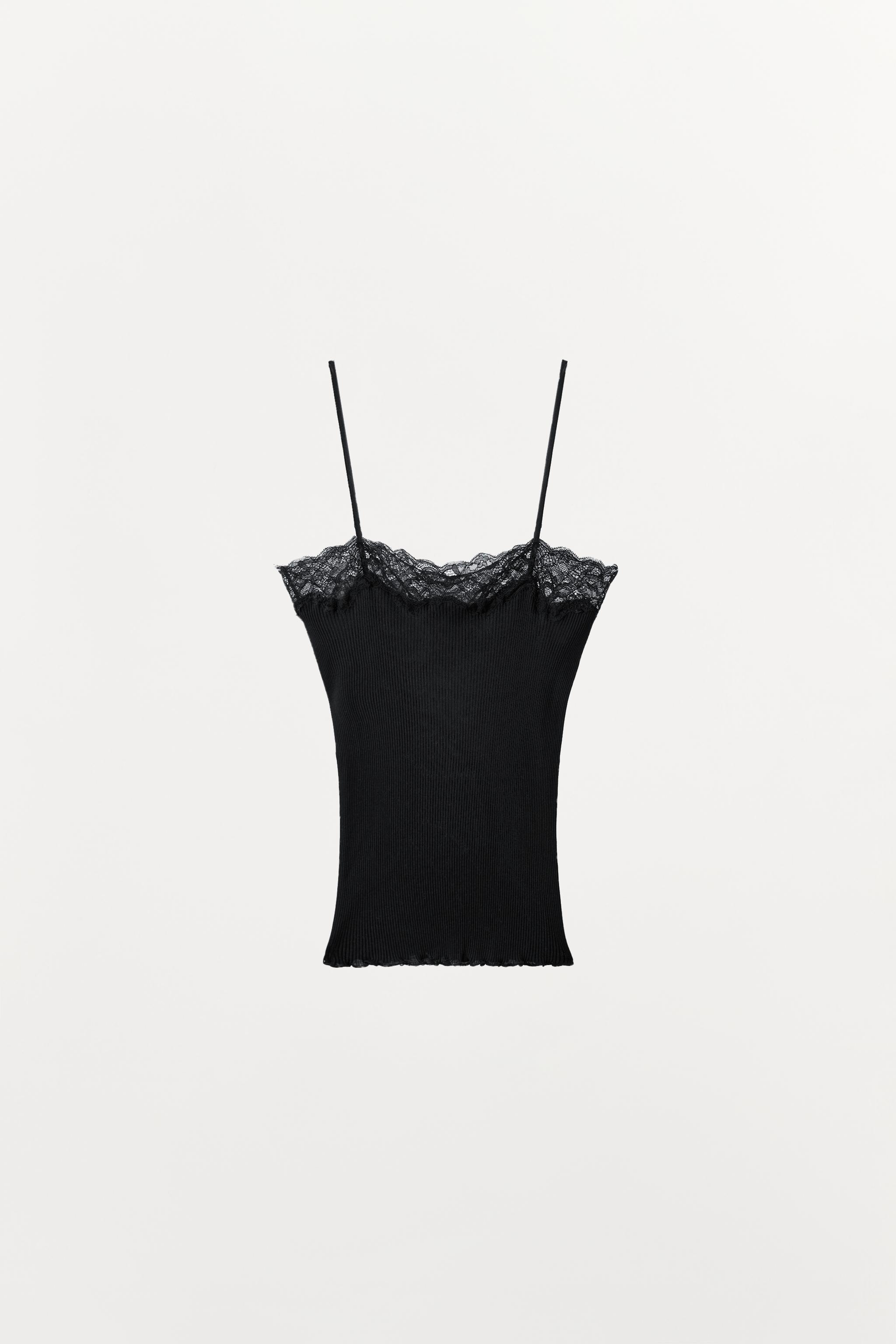 RIBBED LACE TOP
